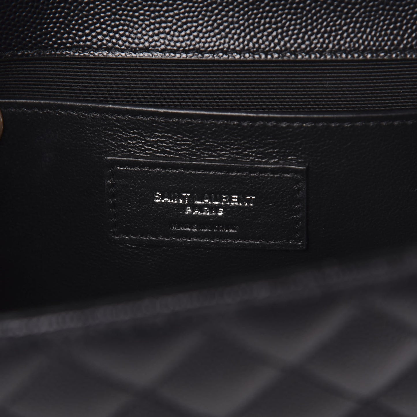 Grain De Poudre Textured Mixed Matelasse Triquilt Medium Monogram Satchel Black