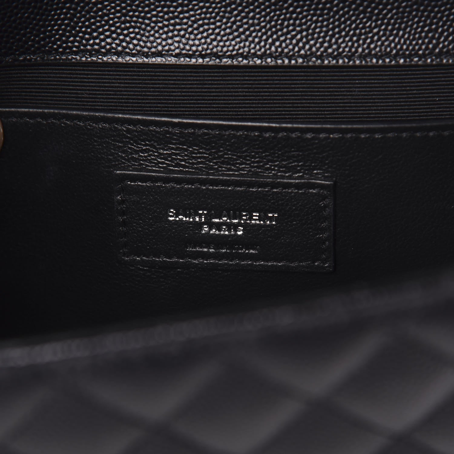 Saint Laurent Grain De Poudre Textured Mixed Matelasse Triquilt Medium Monogram Satchel Black 6 of 10