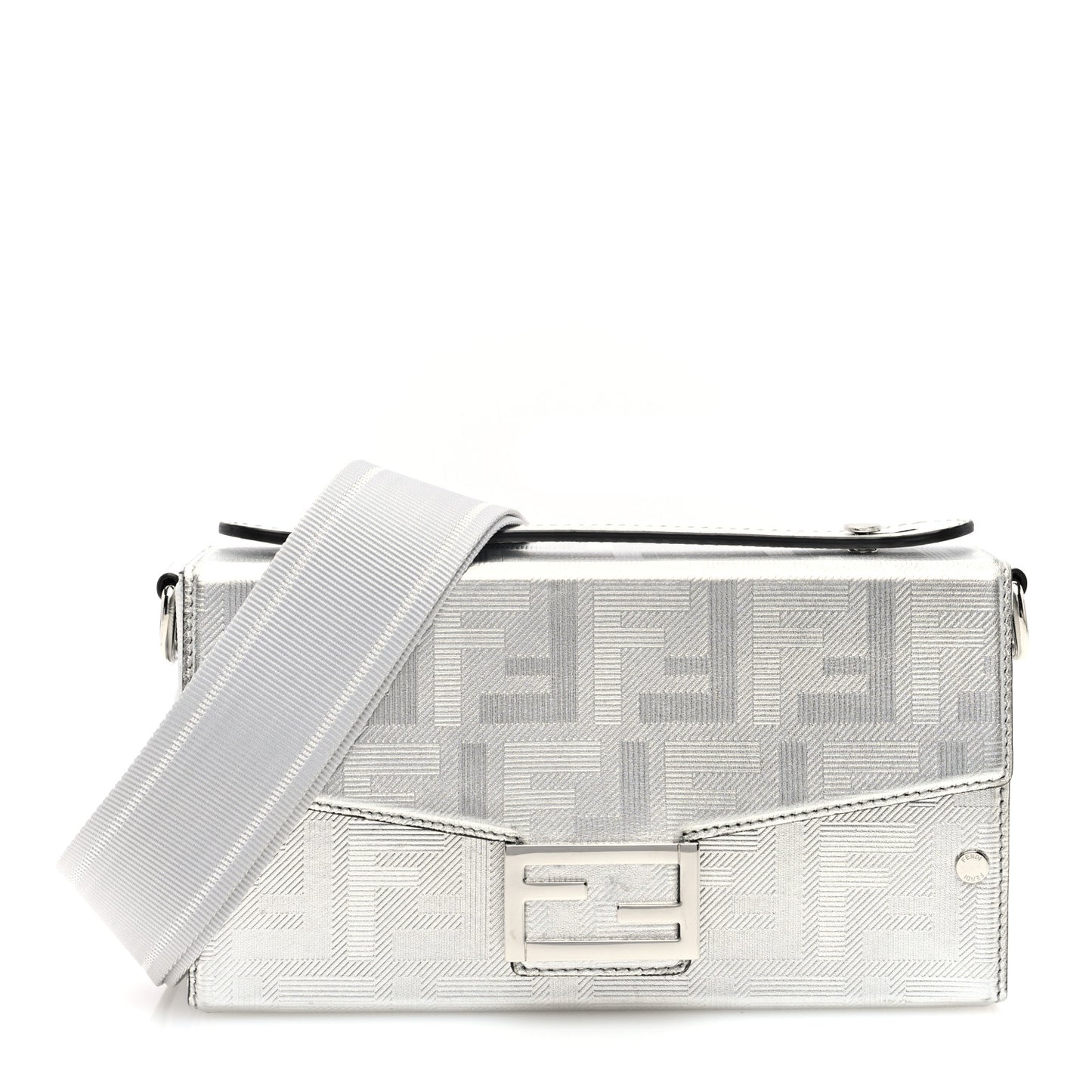 Vitello Catalan Mirror FF 1974 Baguette Soft Trunk Argento