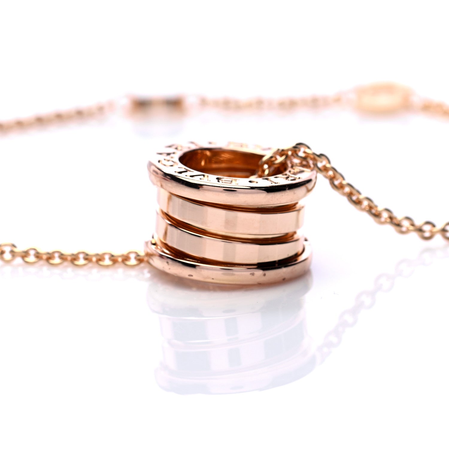 Bulgari 18K Rose Gold B.Zero1 Pendant Necklace 5 of 7