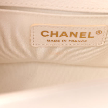 Chanel Caviar Chevron Quilted Small Boy Flap White 11 of 15