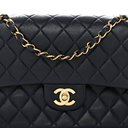Chanel Lambskin Quilted Medium Double Flap Navy 8 of 11