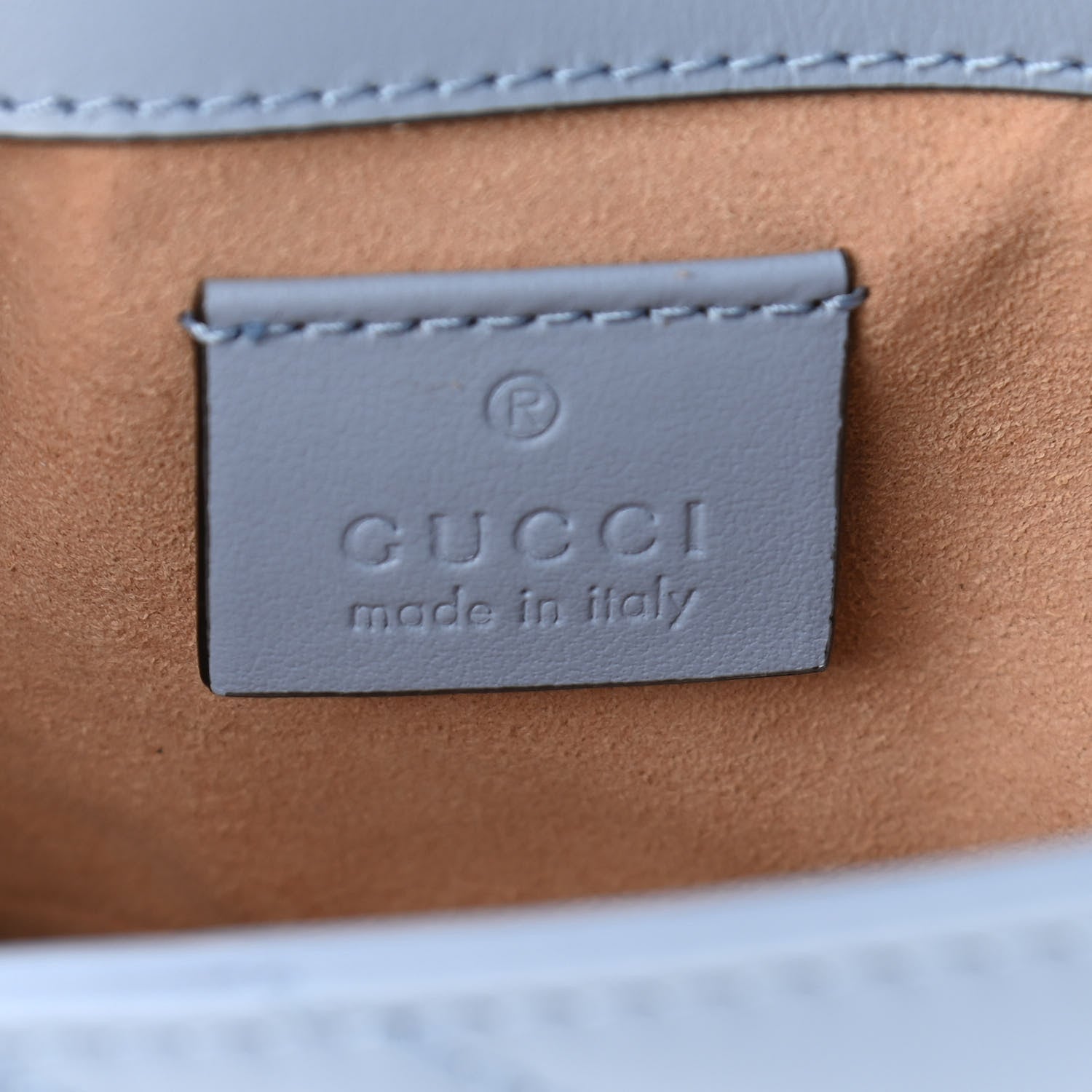 Gucci Calfskin Matelasse Super Mini GG Marmont Shoulder Bag Porcelain Light Blue 6 of 11