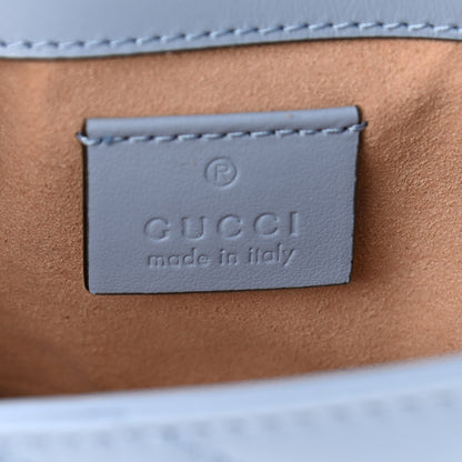 Gucci Calfskin Matelasse Super Mini GG Marmont Shoulder Bag Porcelain Light Blue 6 of 11