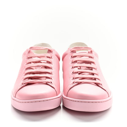 Gucci Miro Soft Calfskin Interlocking G Perforated Womens Ace Sneakers 38 Wild Rose Lapis 3 of 10