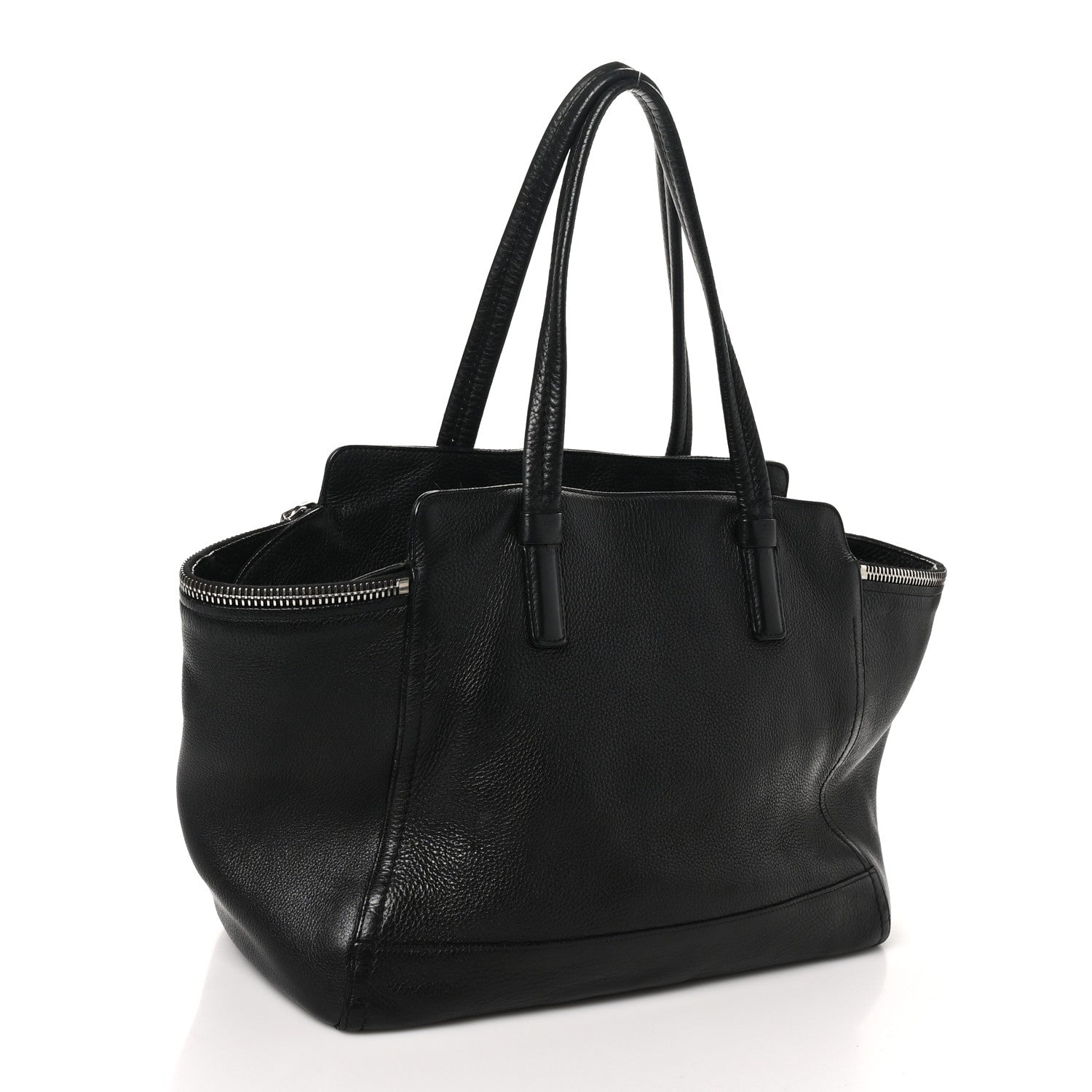 Salvatore Ferragamo Calfskin Medium Verve Double Zip Tote Black 3 of 8