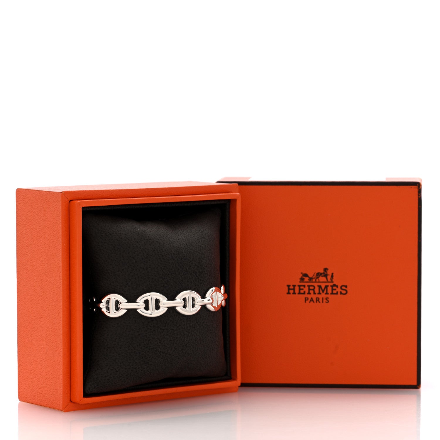 Hermes Sterling Silver MM Chaine d'Ancre Enchainee Cuff Bracelet SH 4 of 4