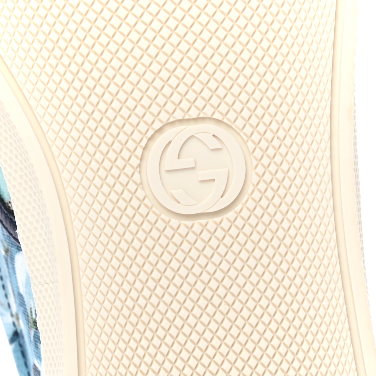 GG Supreme Monogram Blooms Mens Dublin Slip On Sneakers 9 Beige Blue Navy