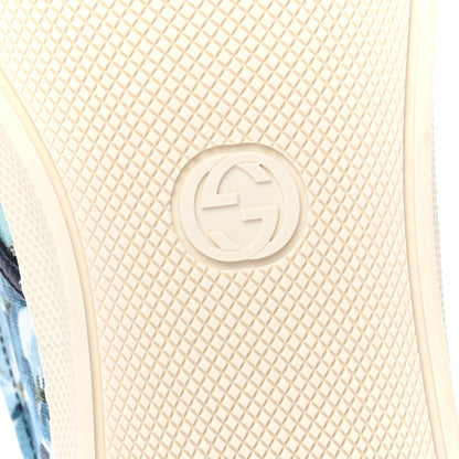 Gucci GG Supreme Monogram Blooms Mens Dublin Slip On Sneakers 9 Beige Blue Navy 6 of 8