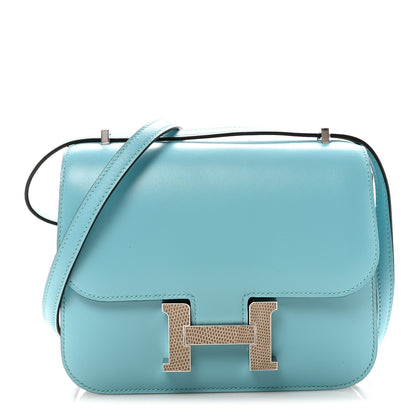 Hermes Tadelakt Lizard Constance 18 Bleu Atoll Ficelle 1 of 10