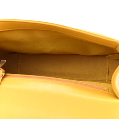Chanel Lambskin Quilted Chain Infinity Top Handle Flap Yellow 4 of 9