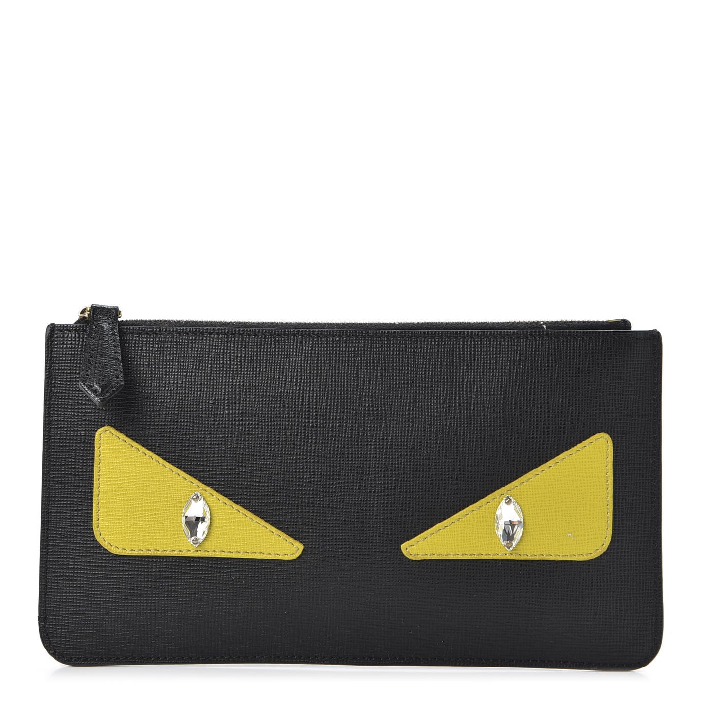 Vitello Elite Crystal Monster Eyes Zip Pouch Black Cedro