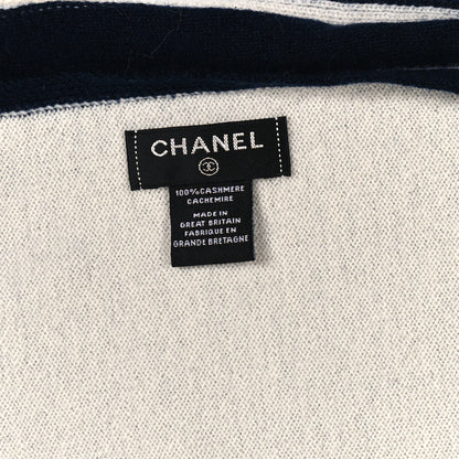 Chanel Cashmere CC Stole Ivory White 3 of 3
