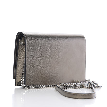 Saint Laurent Grain De Poudre Classic Monogram Kate Tassel Chain Wallet Piombo 2 of 9
