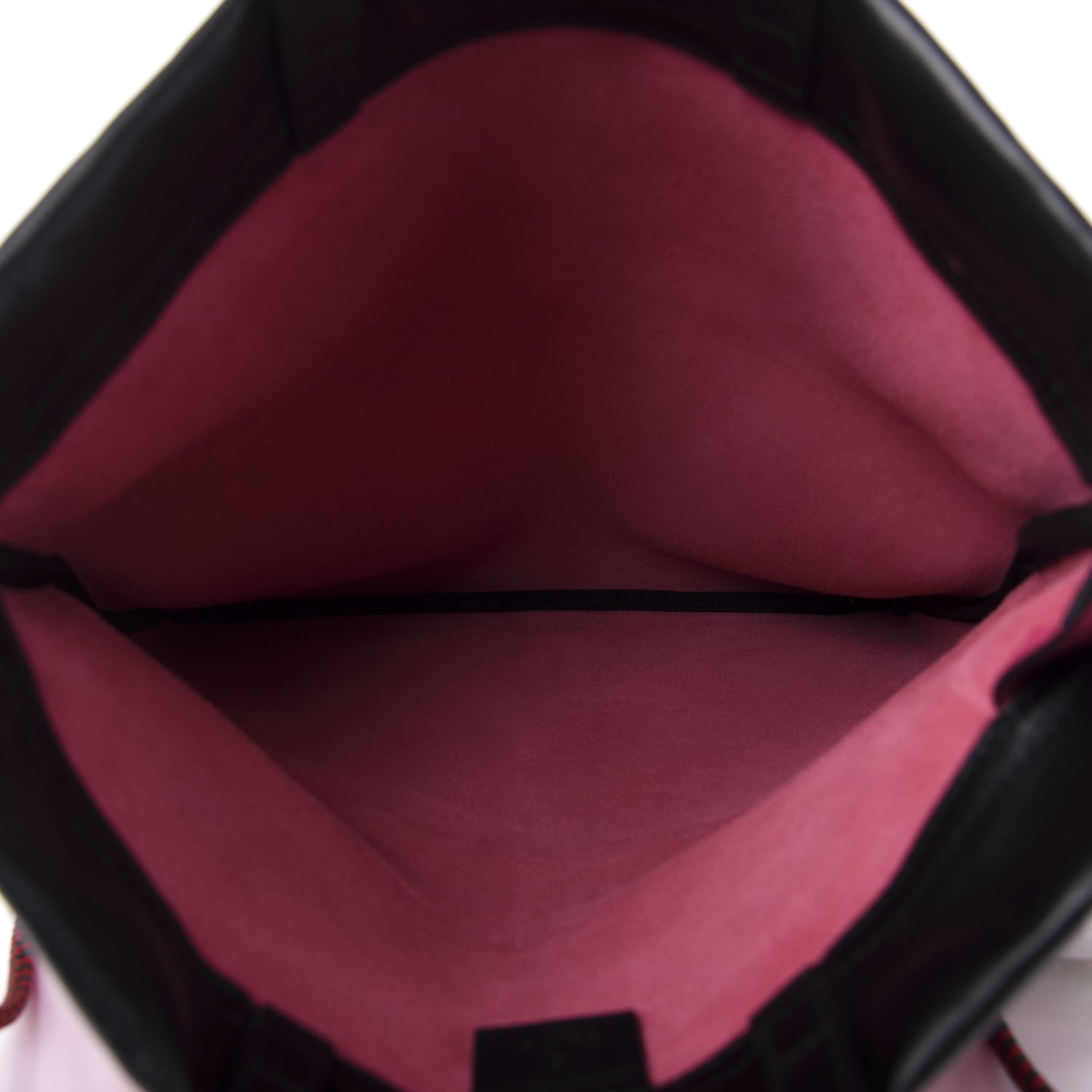 Gucci Grained Calfskin Logo Drawstring Backpack Box Pink Green Black 5 of 11