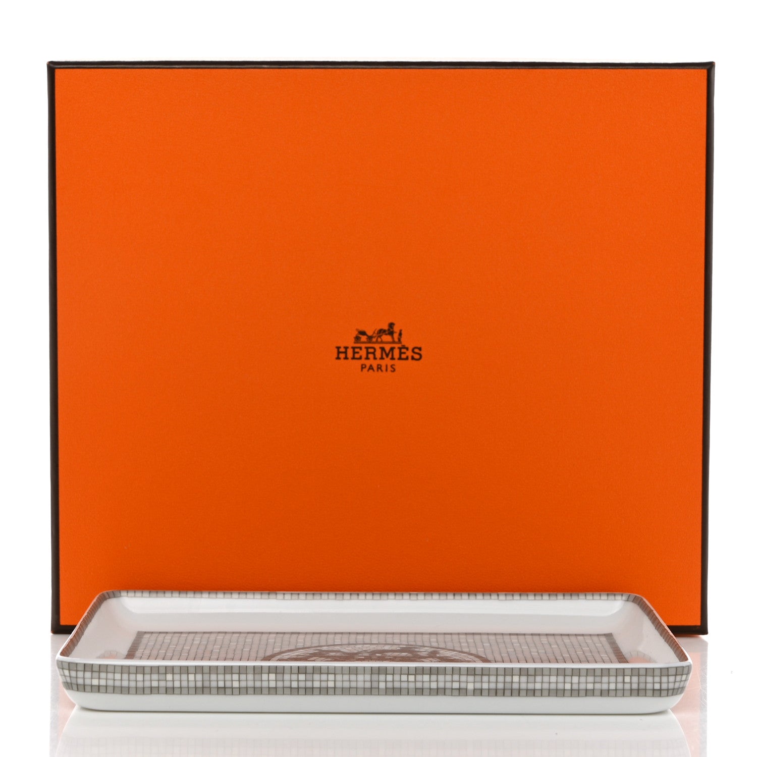 Hermes Porcelain Mosaique au 24 Platine Sushi Plate 7 of 7