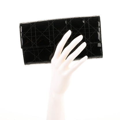 Christian Dior Patent Cannage Rendez-vous Chain Wallet Black 2 of 7