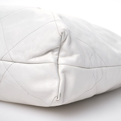 Chanel Shiny Calfskin Quilted Large Chanel 22 White 11 of 13