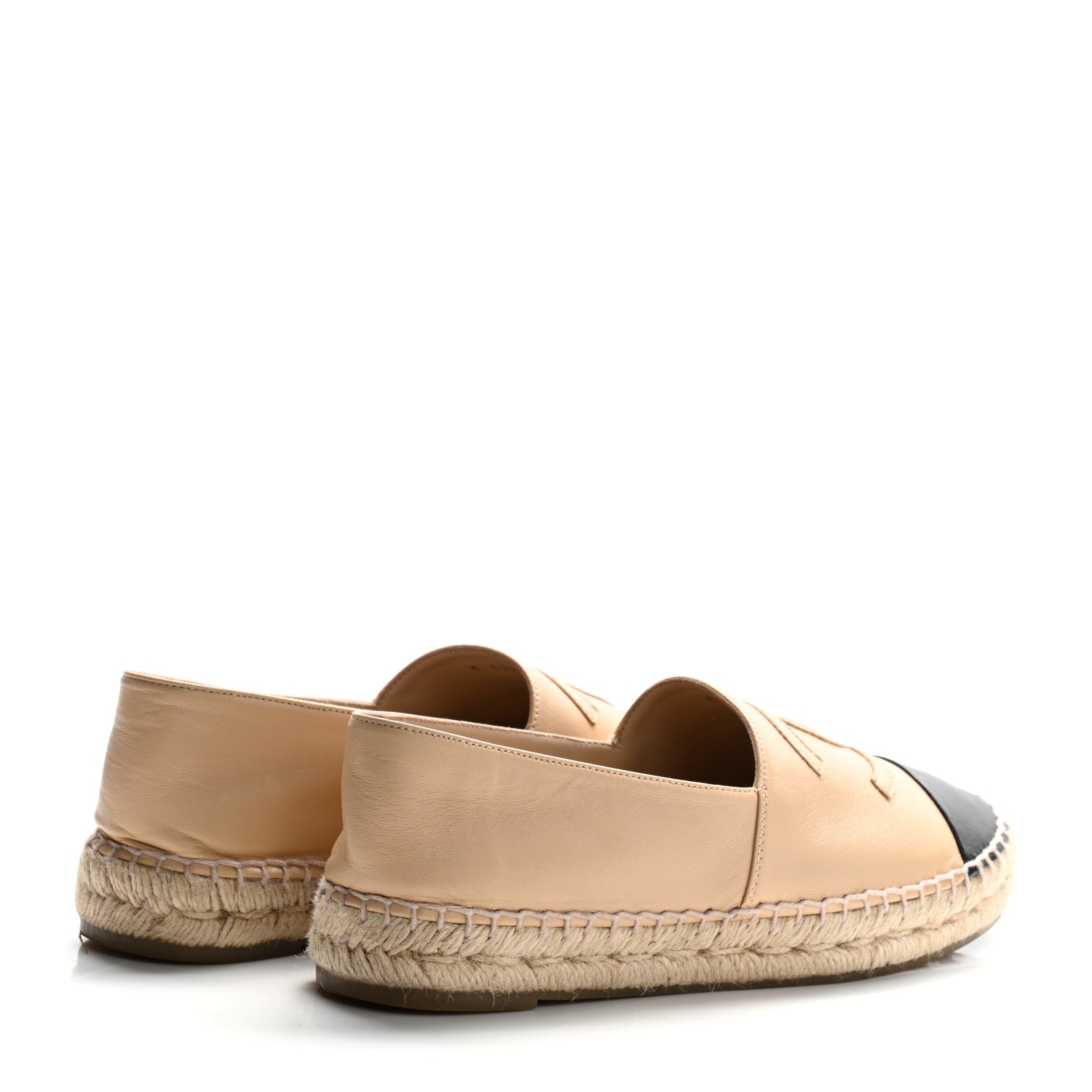 Chanel Lambskin CC Espadrilles 39 Beige Black 5 of 9