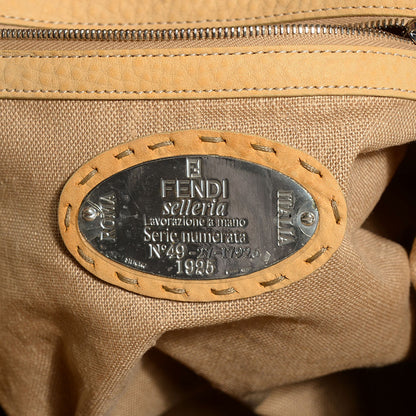 Fendi Woven Straw Calfskin Romano Selleria Medium Adele 1328 Bag Naturale 6 of 10