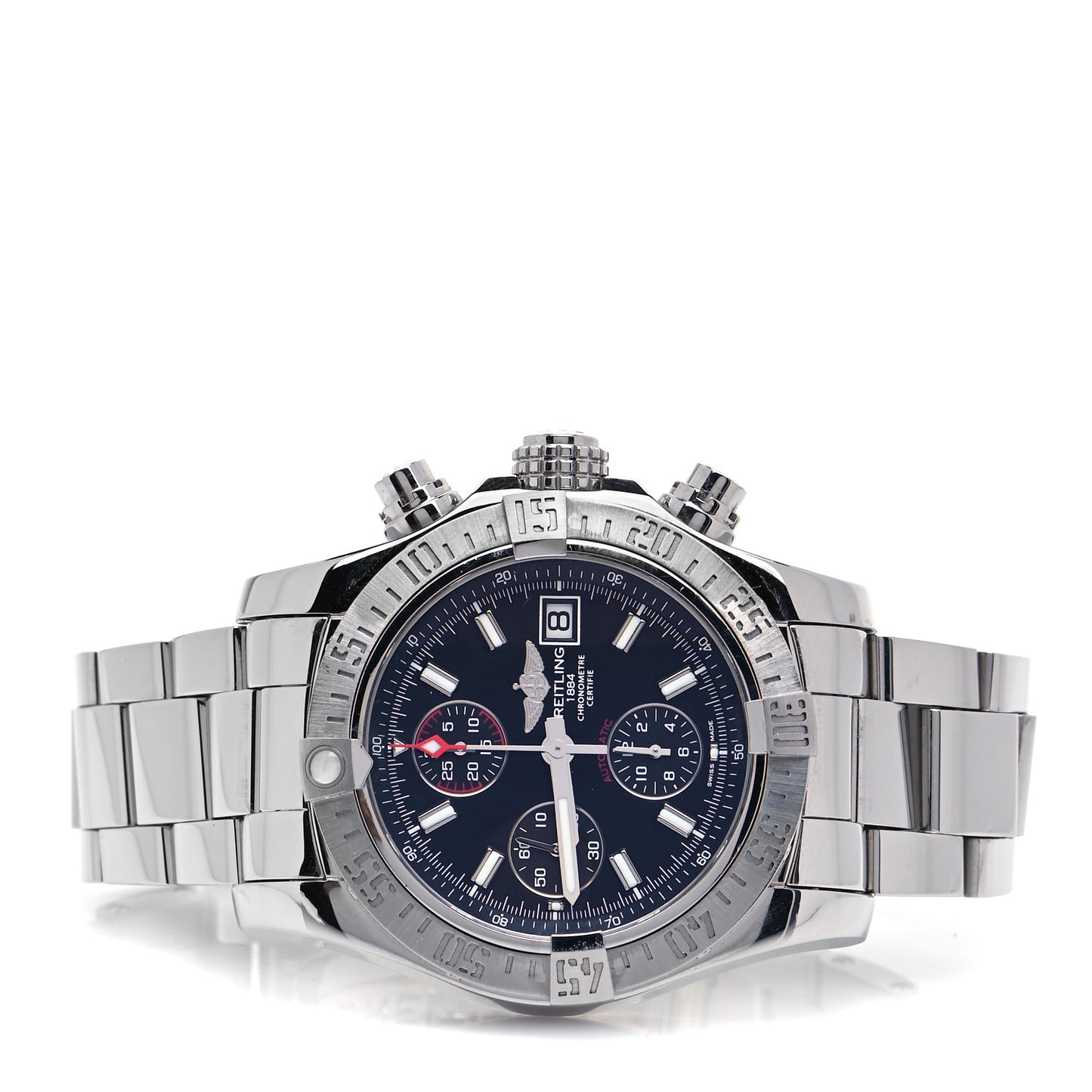 Stainless Steel 43mm Avenger II Chronograph Automatic Watch Black A13381