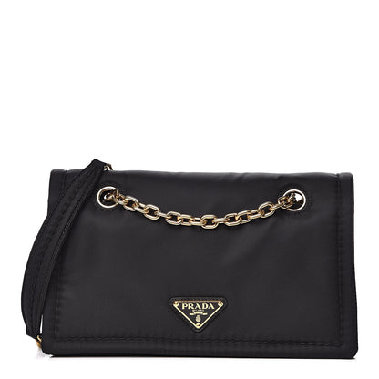 Prada Nylon Tessuto Chain Shoulder Bag Black 1 of 8