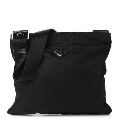 Prada Nylon Flat Messenger Bag Black 1 of 10
