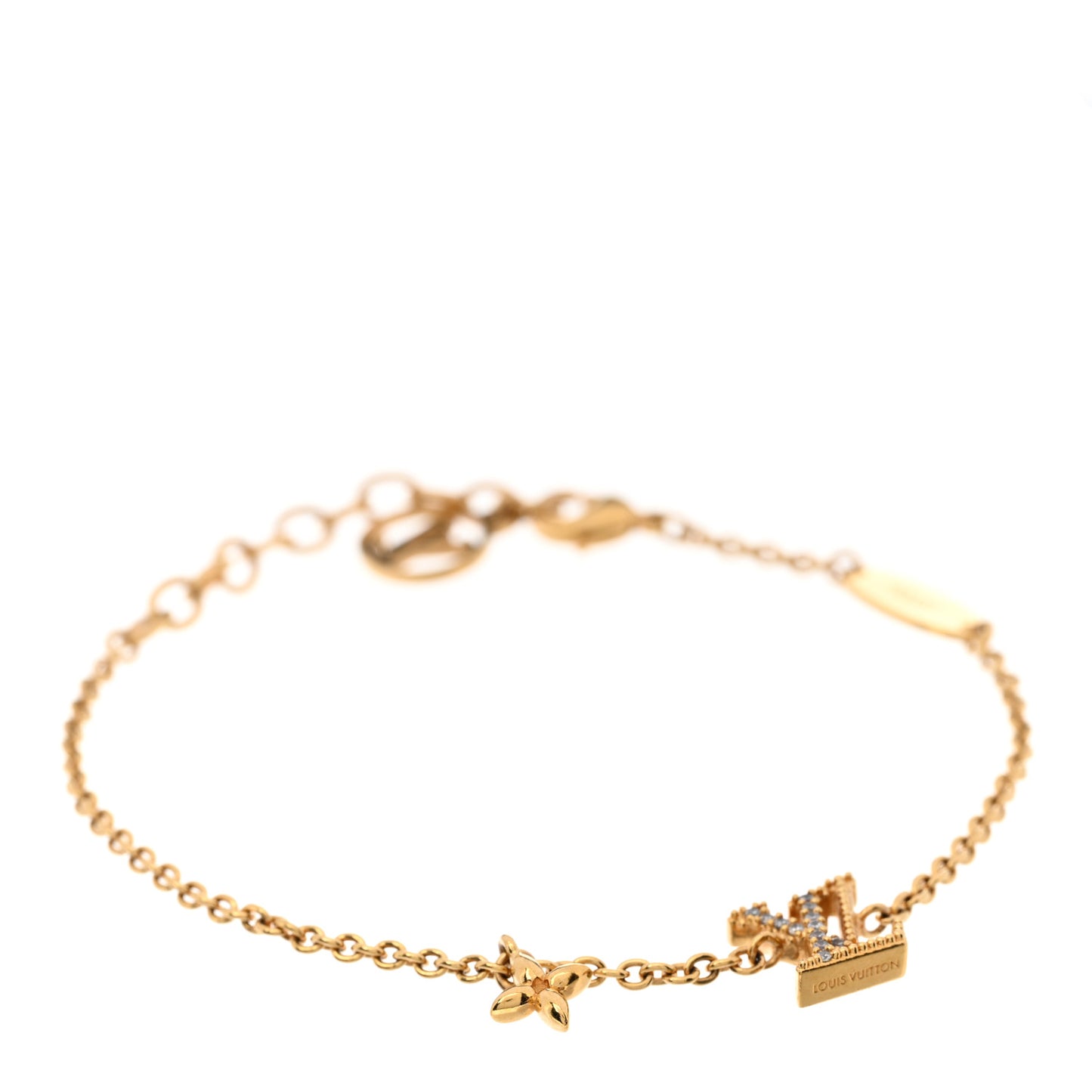 Metal Crystal LV Iconic Bracelet Gold