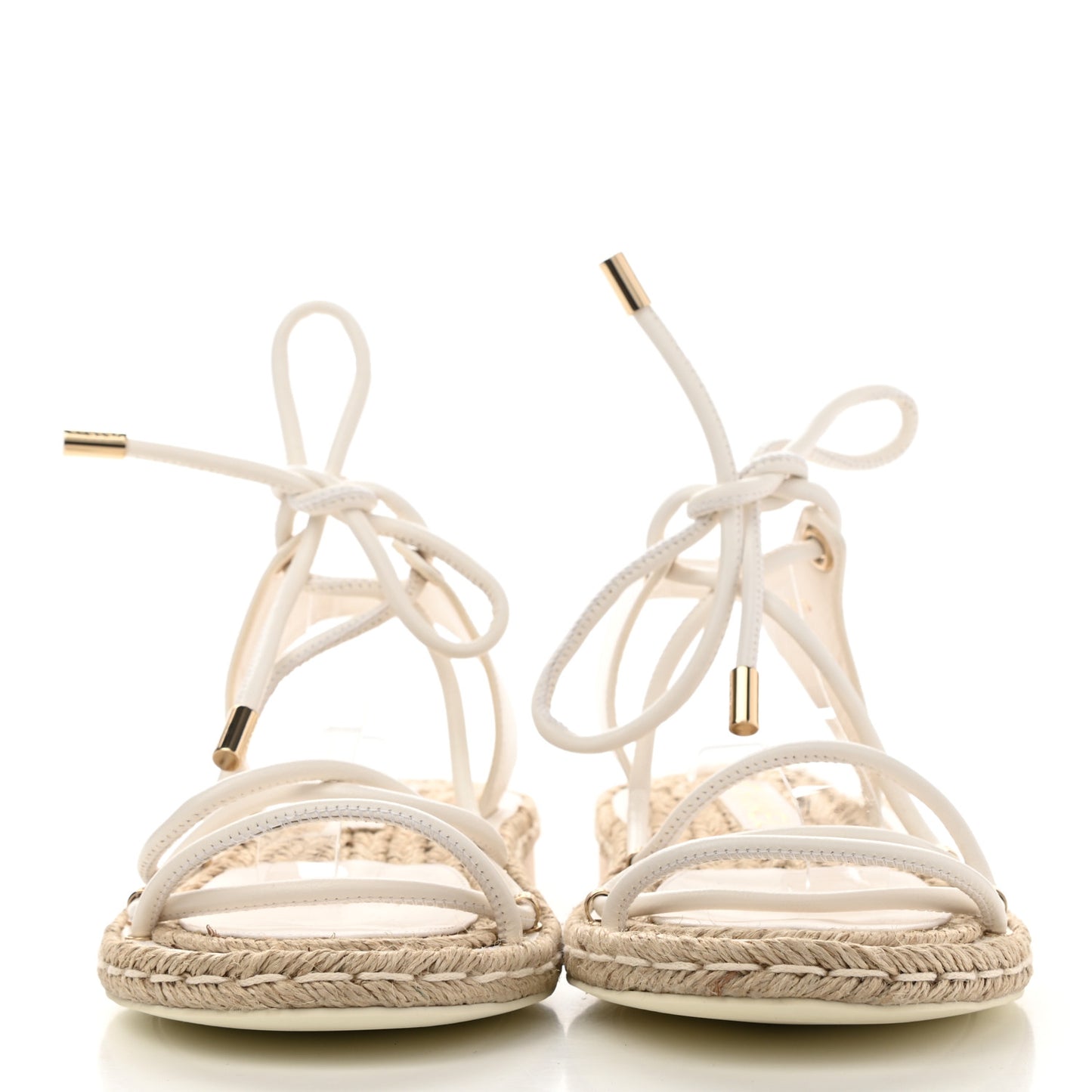 Calfskin Espadrille Sandals 36 White