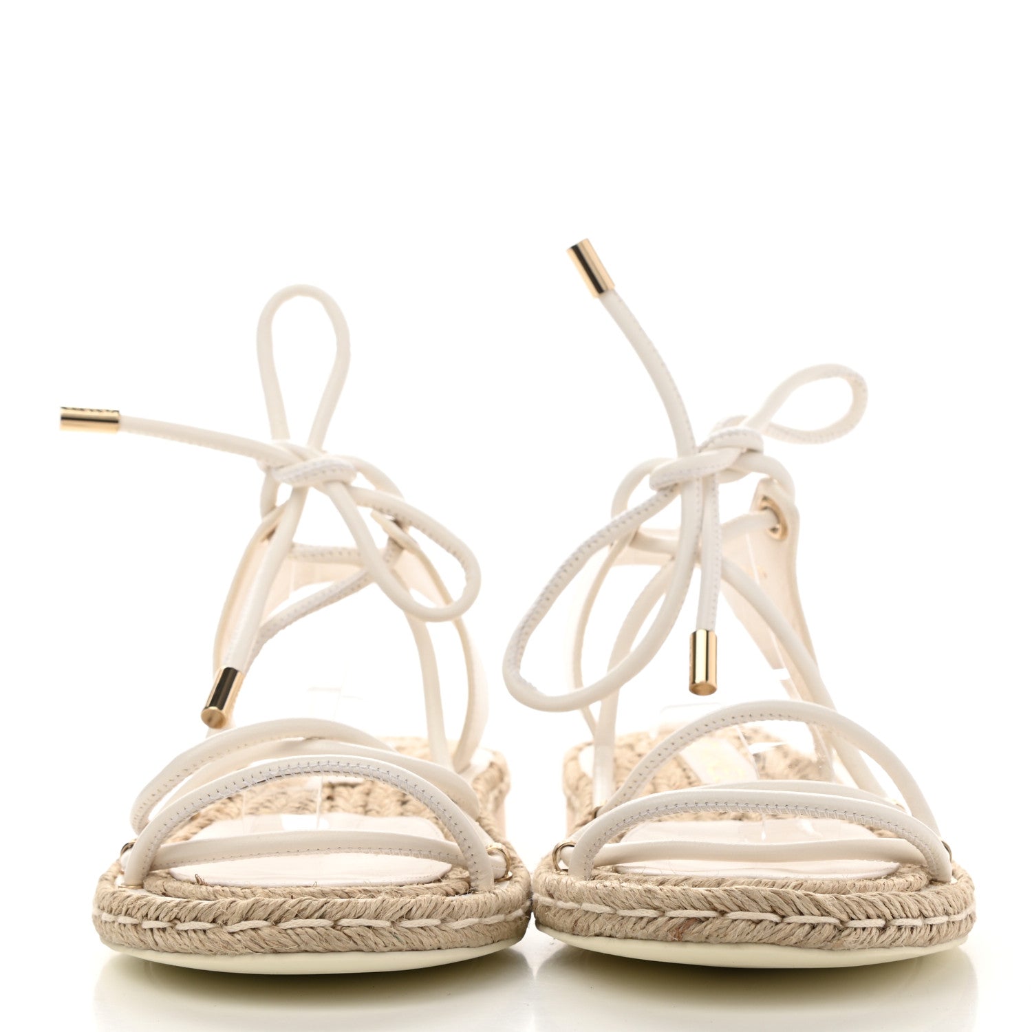Chanel Calfskin Espadrille Sandals 36 White 3 of 9