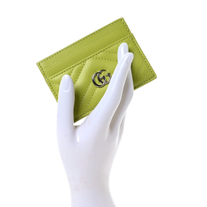 Gucci Calfskin Matelasse GG Marmont Card Holder Bright Green 2 of 6