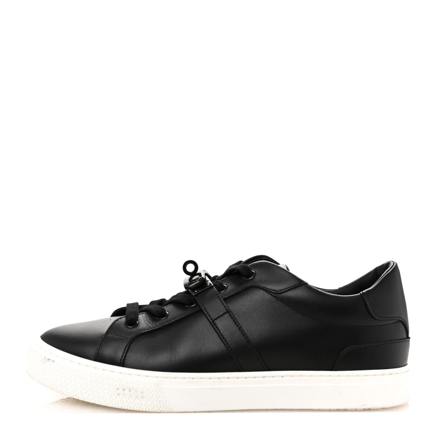Calfskin Mens Day Sneakers 40 Black