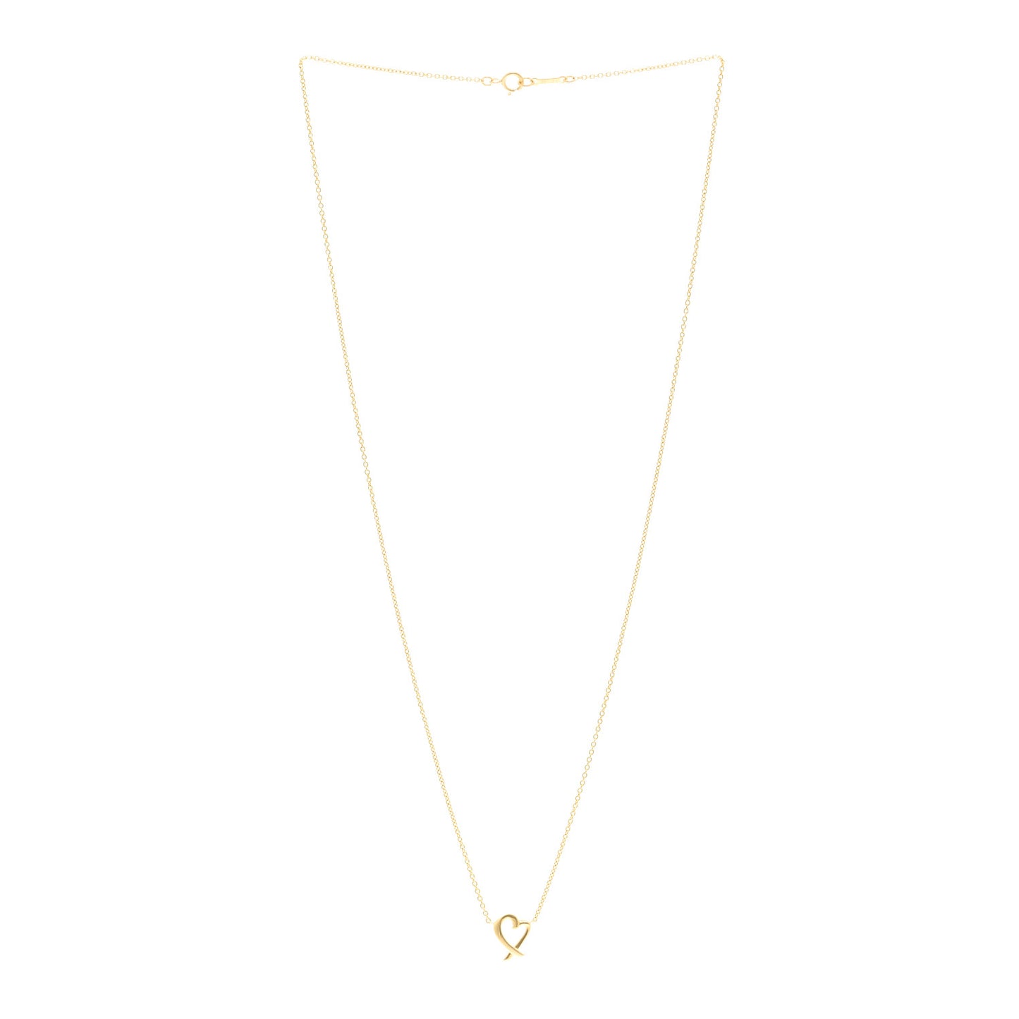 18K Yellow Gold Small Paloma Picasso Loving Heart Pendant Necklace