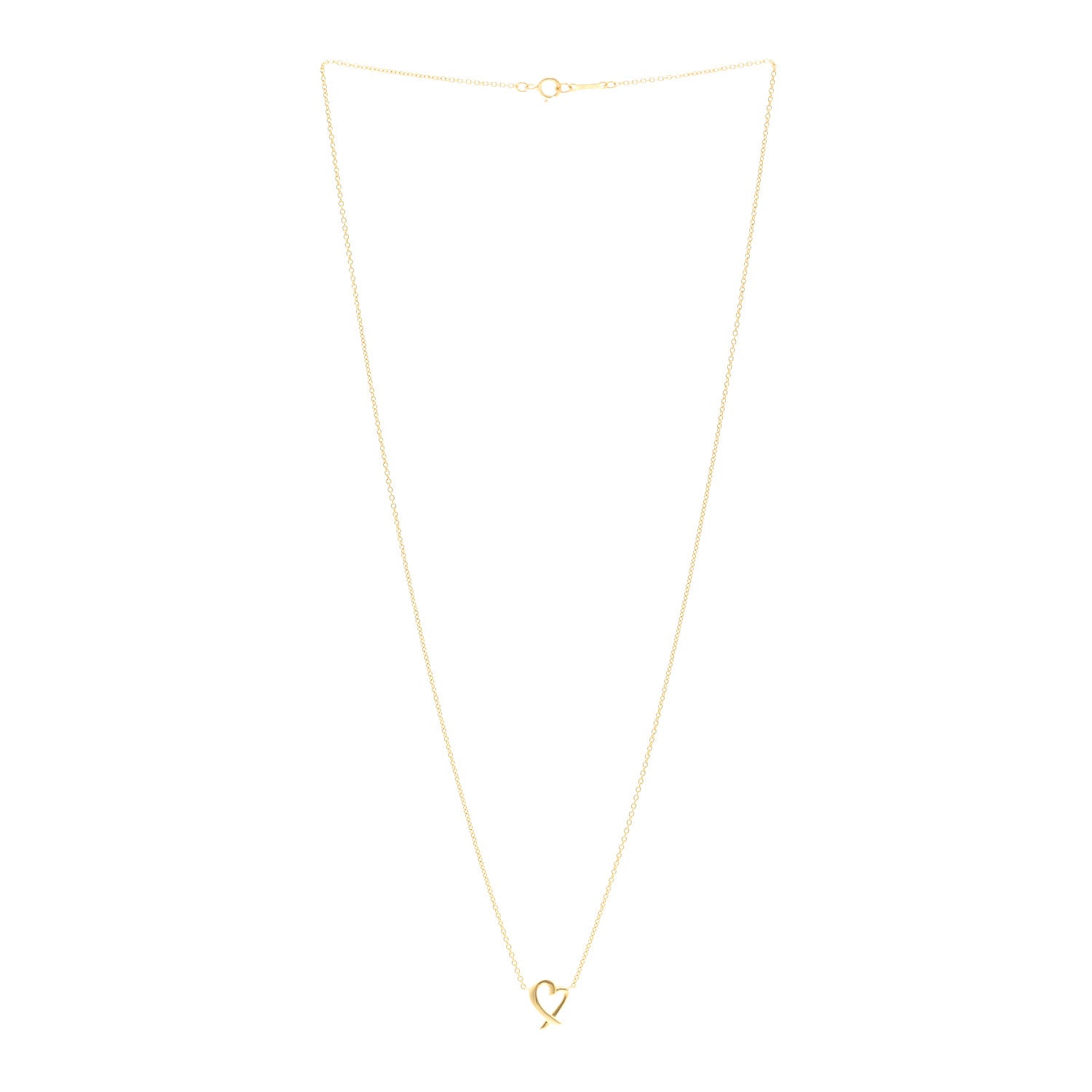 Tiffany 18K Yellow Gold Small Paloma Picasso Loving Heart Pendant Necklace 3 of 5