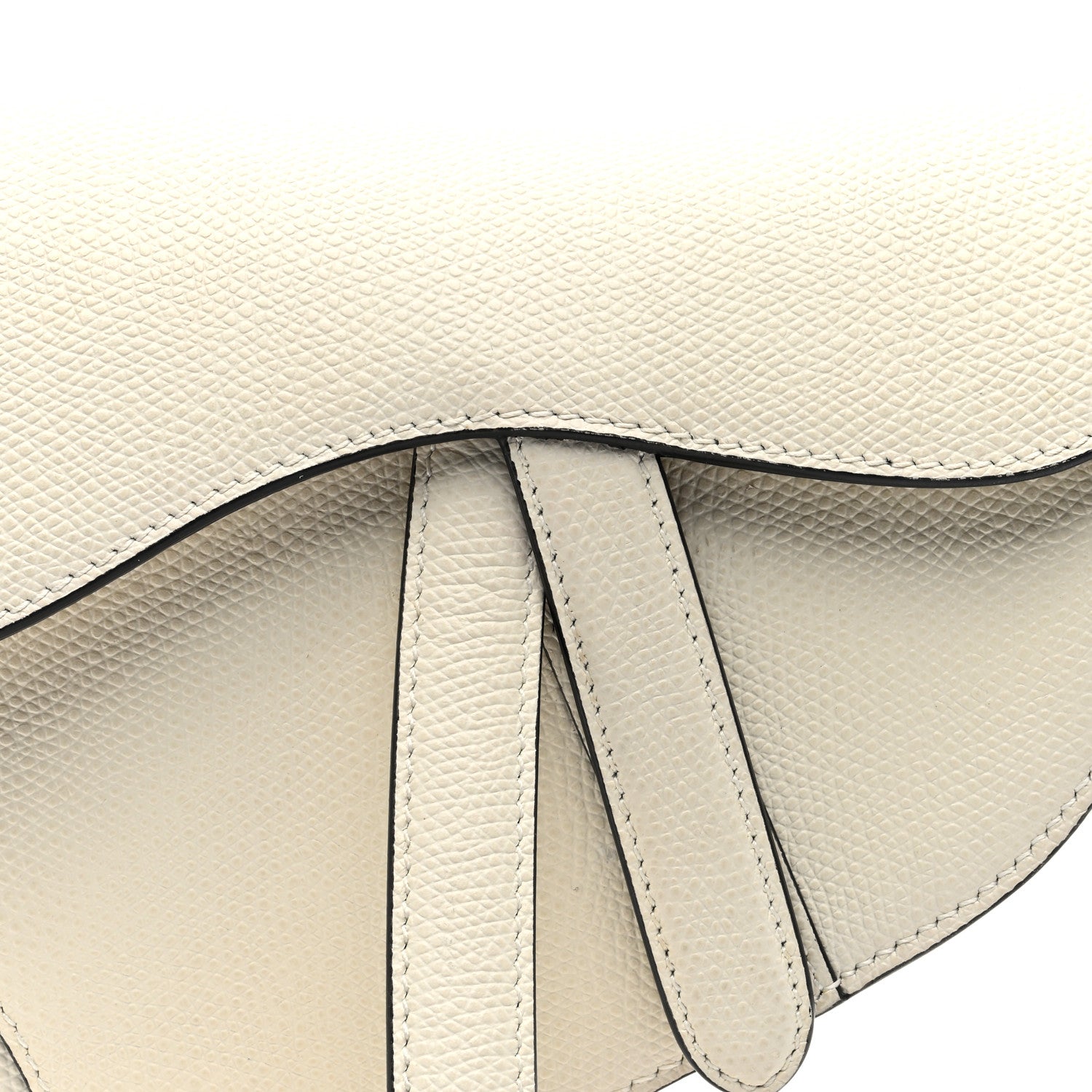 Christian Dior Grained Calfskin Mini Saddle Bag White 8 of 10