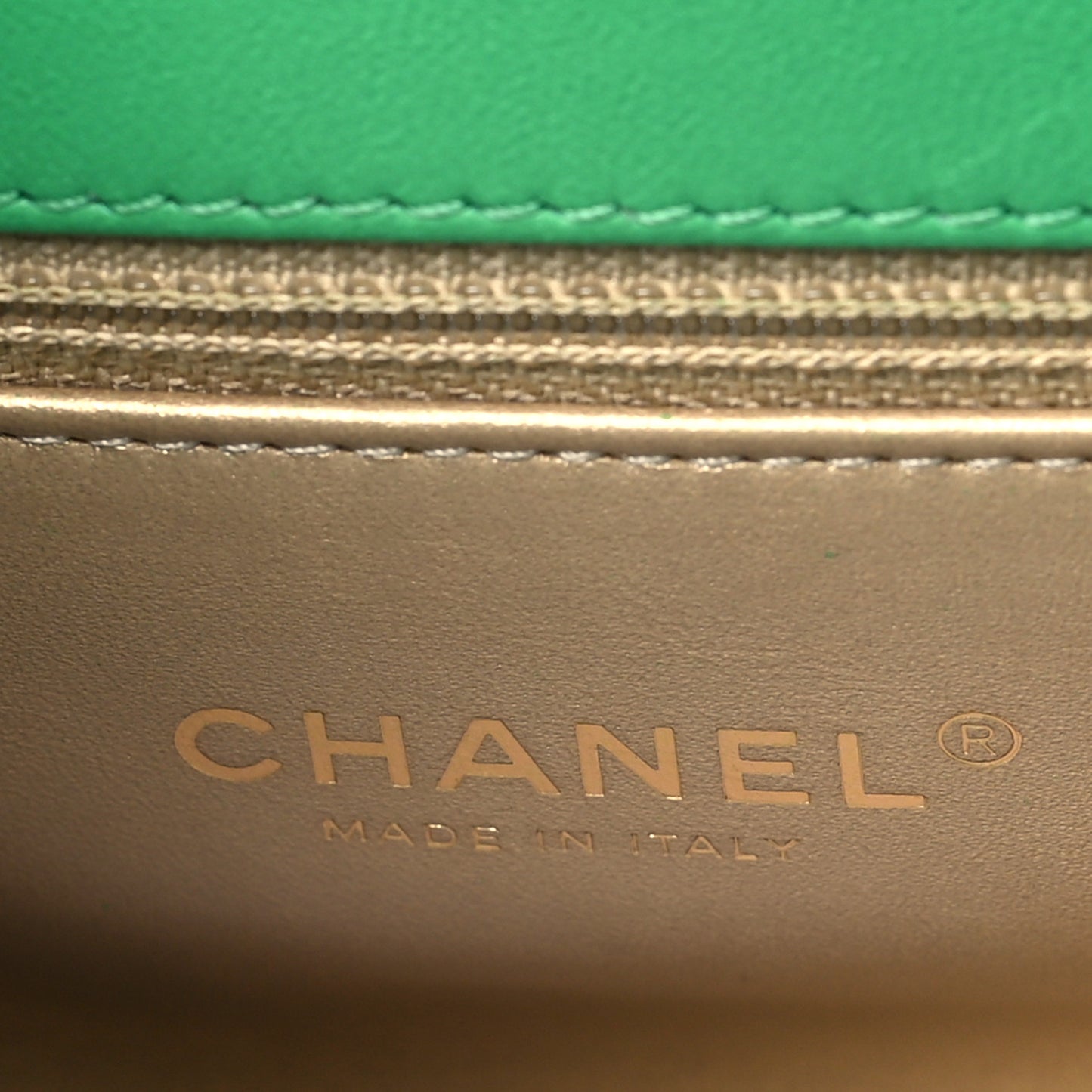 Lambskin Quilted La Parisienne Top Handle Flap Green