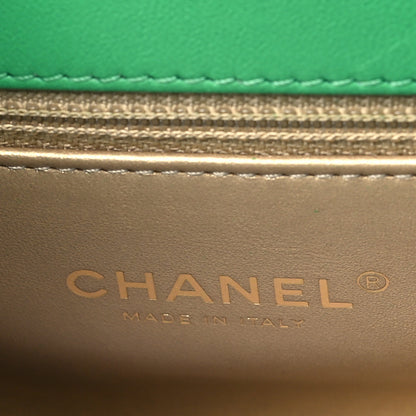 Chanel Lambskin Quilted La Parisienne Top Handle Flap Green 6 of 10