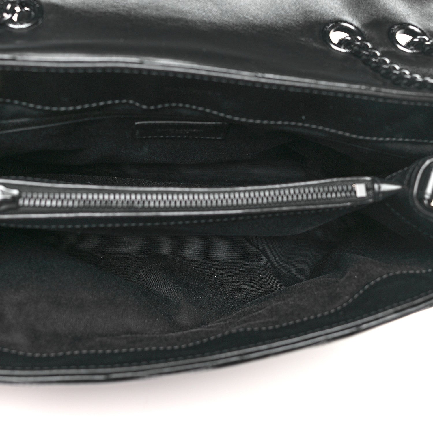 Saint Laurent Calfskin Y Quilted Monogram Monochrome Medium Loulou Chain Satchel Black 5 of 10