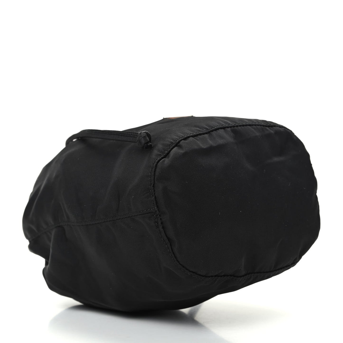 Saffiano Tessuto Nylon Vela Bucket Wristlet Black