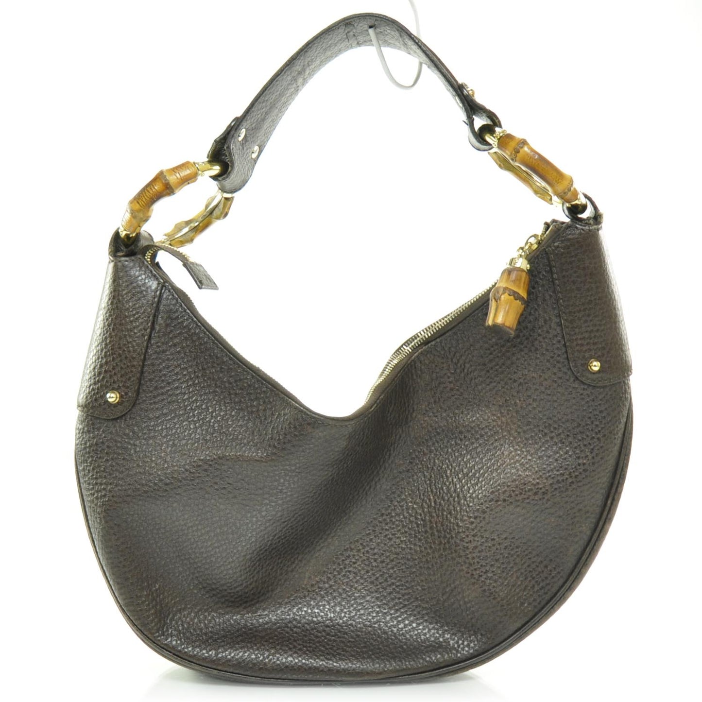 Leather Bamboo Ring Hobo Brown