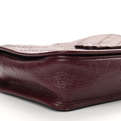 Saint Laurent Crinkled Calfskin Matelasse Monogram Niki Chain Wallet Dark Legion Red 5 of 10