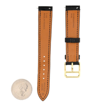 Hermes Shiny Alligator Heure H Hour Watch Strap Black 2 of 5