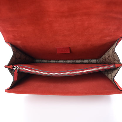Gucci GG Supreme Monogram Suede Cudu Medium Dionysus Shoulder Bag Beige Ebony Vulcanic Red 5 of 13