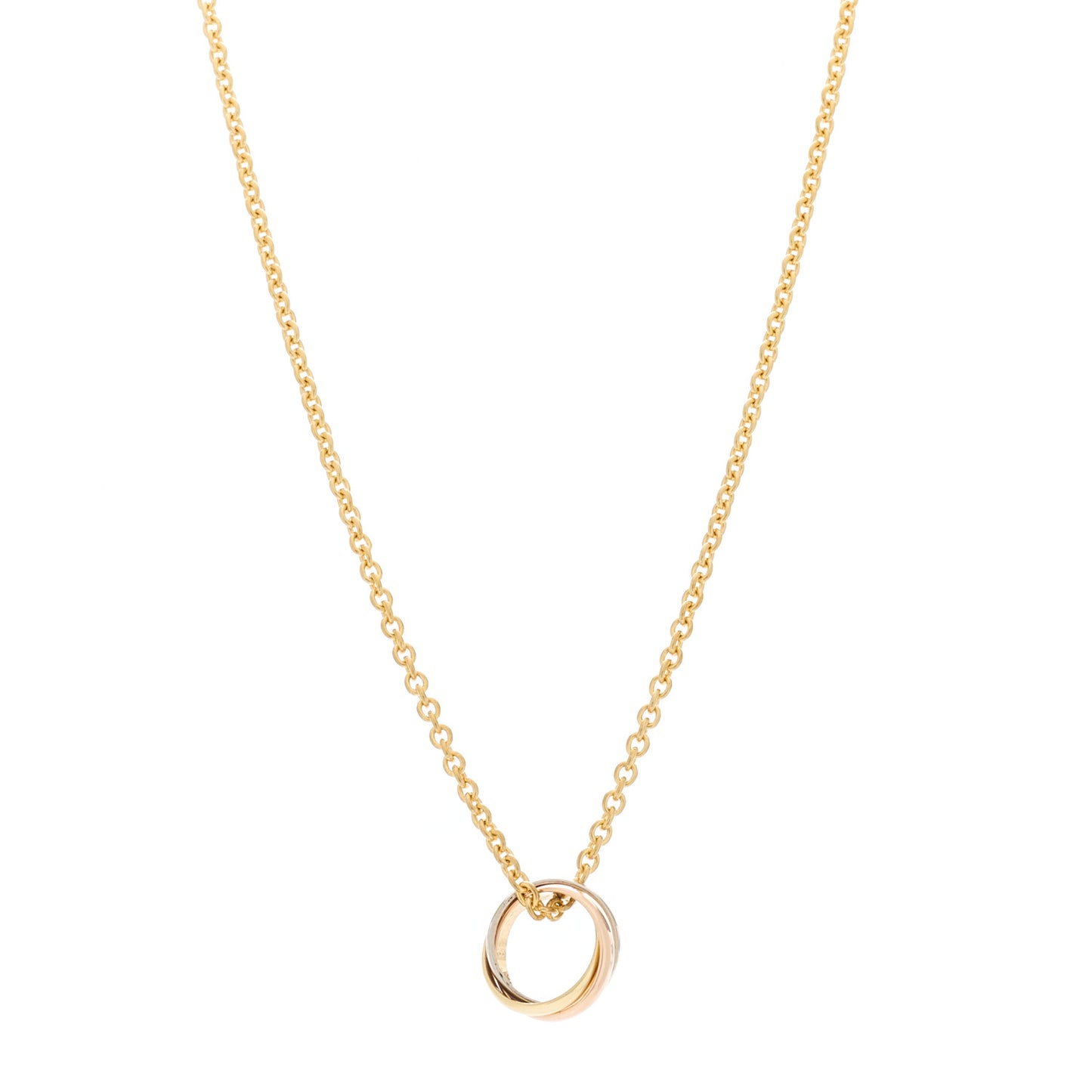 18K Pink Yellow White Gold Baby Trinity Pendant Necklace