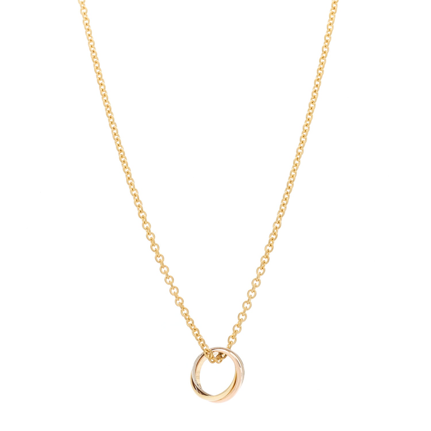 Cartier 18K Pink Yellow White Gold Baby Trinity Pendant Necklace 1 of 5