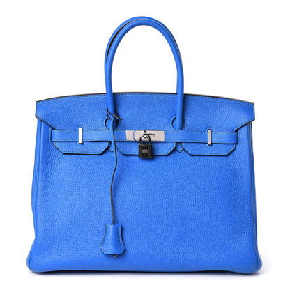 Hermes Taurillon Clemence Birkin 35 Bleu Hydra 1 of 11