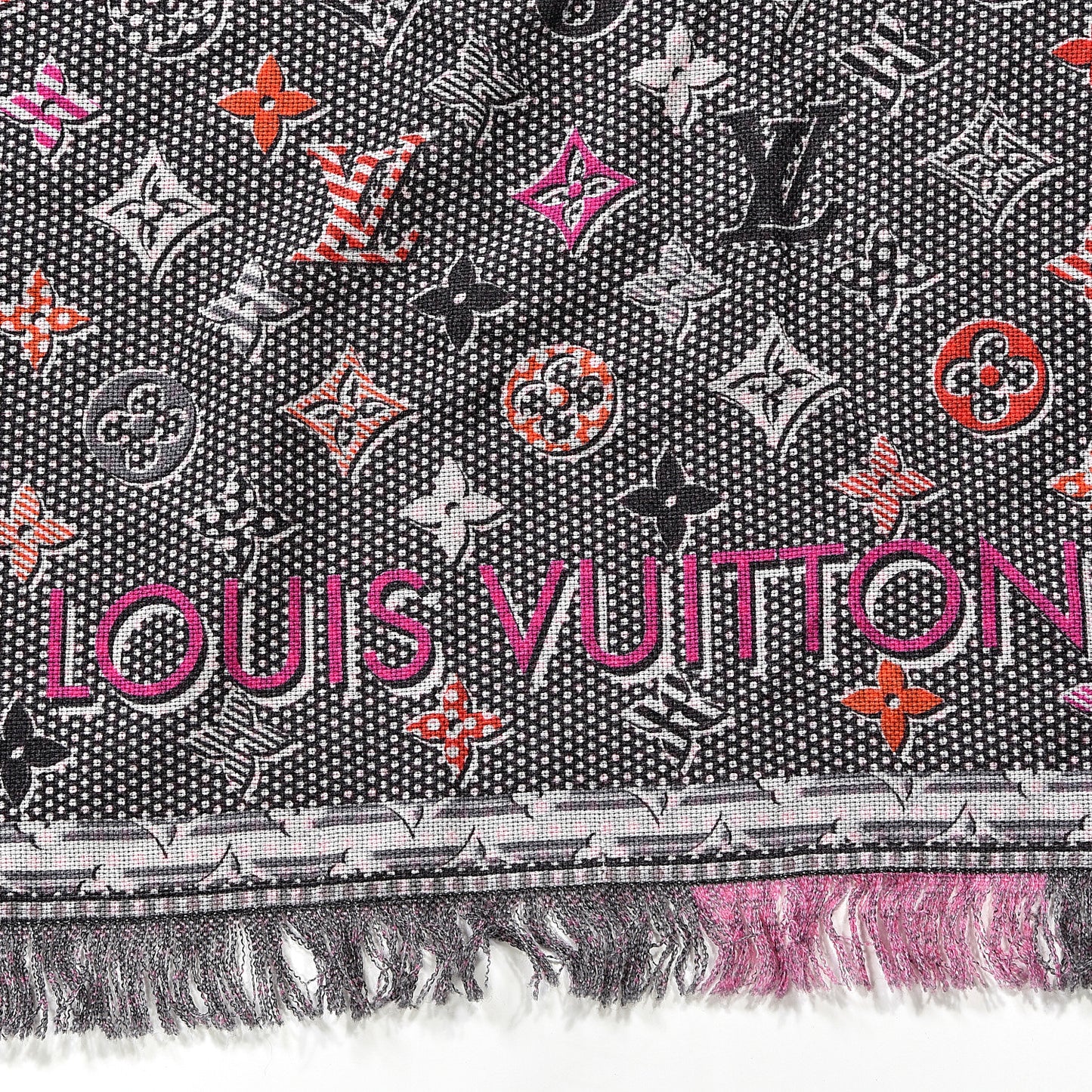 Wool ABC Monogram Shawl Pink