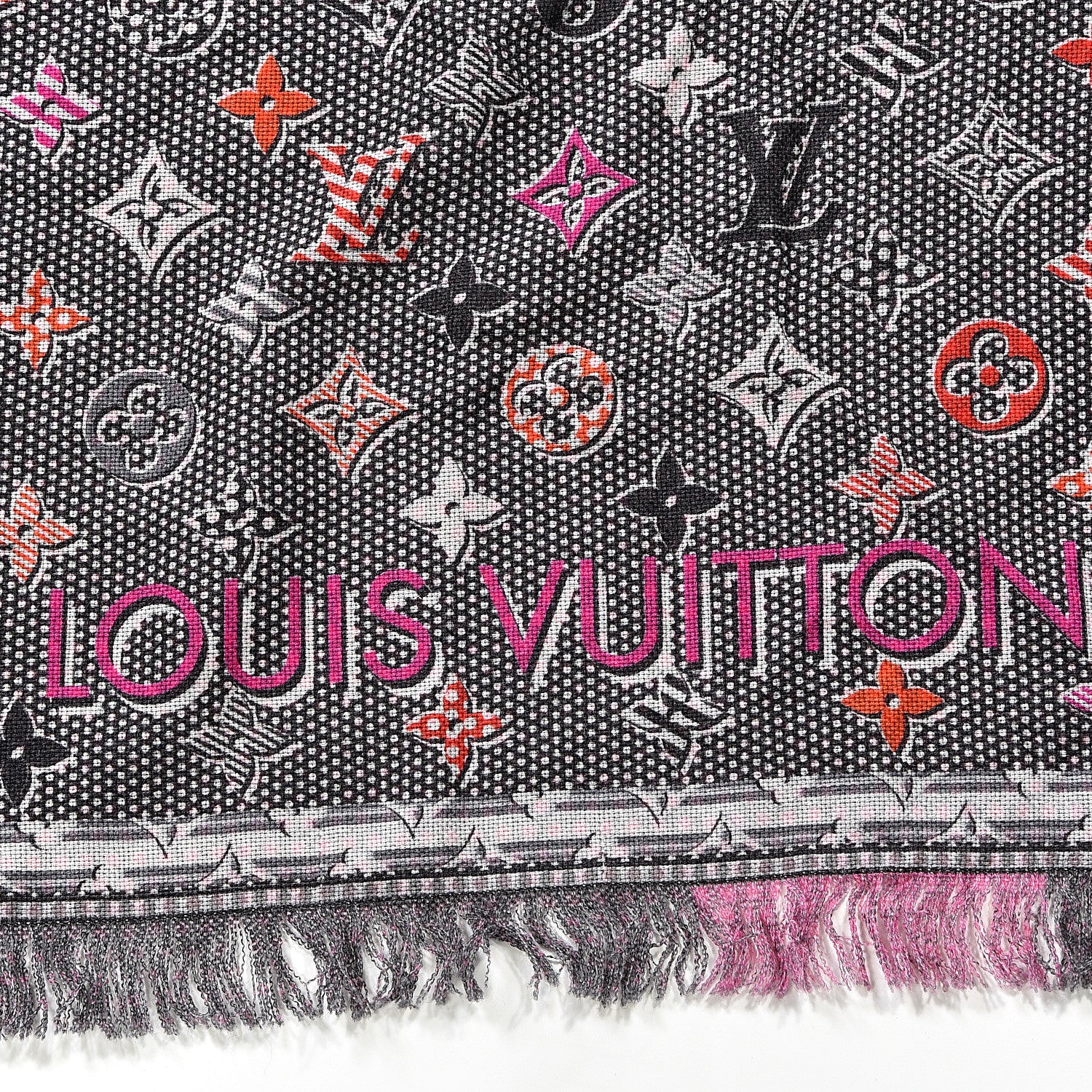 Louis Vuitton Wool ABC Monogram Shawl Pink 3 of 4
