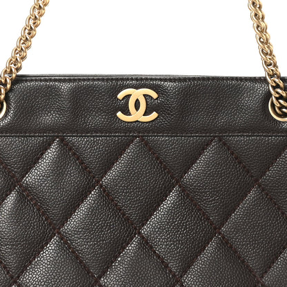 Chanel Caviar Quilted Shopping Tote  Dark Brown 8 of 10