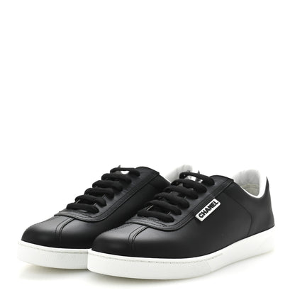 Chanel Calfskin CC Womens Sneakers 38.5 Black 4 of 9